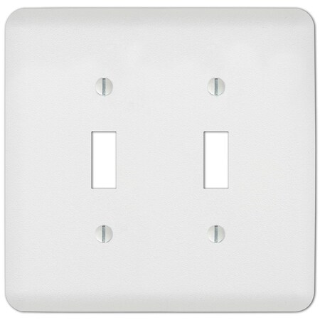 Livewire Perry Textured 2 Gang Stamped Steel Toggle Wall Plate, White LI2742683